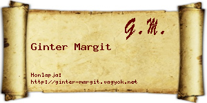 Ginter Margit névjegykártya